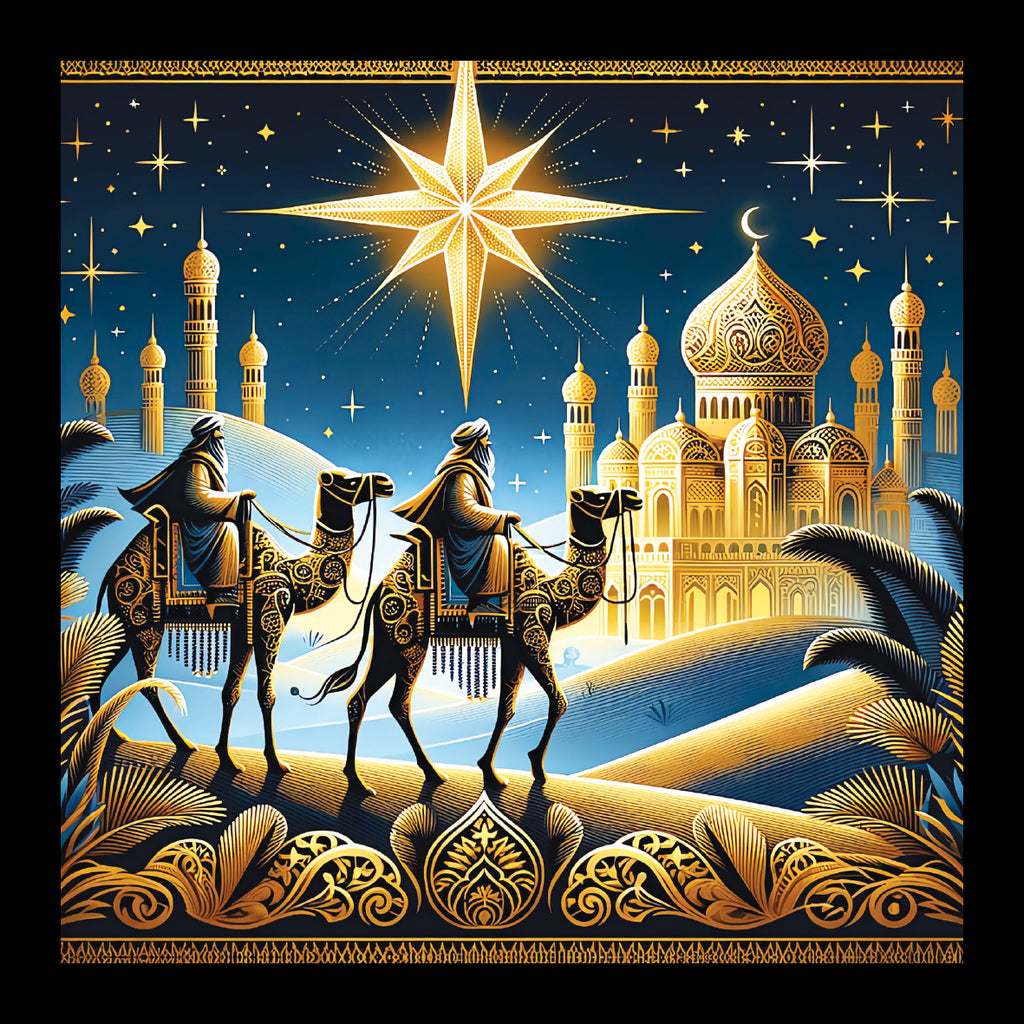 Golden Star - Pack of 5 cards - Ref: kk48c