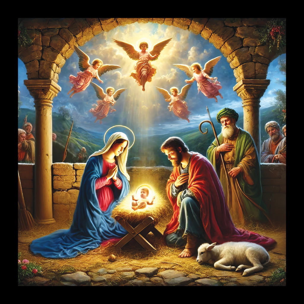 Shining Bright over the Manger - Pack of 5 cards - Ref: kl05c