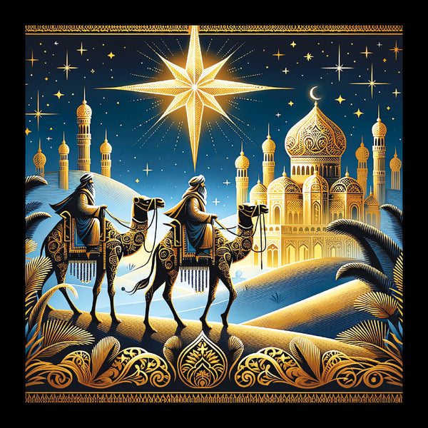 Golden Star - Pack of 5 cards - Ref: kk48c