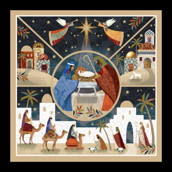 Angels over the Manger - Pack of 3 cards - Ref: k8e12