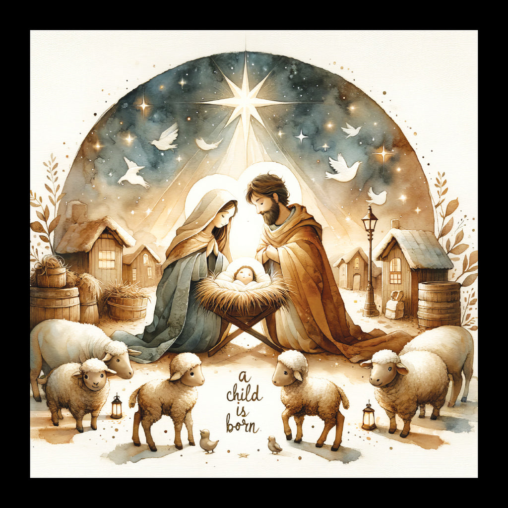 Mary, Joseph and the Baby Jesus - Pack of 5 cards - Ref: kj05c