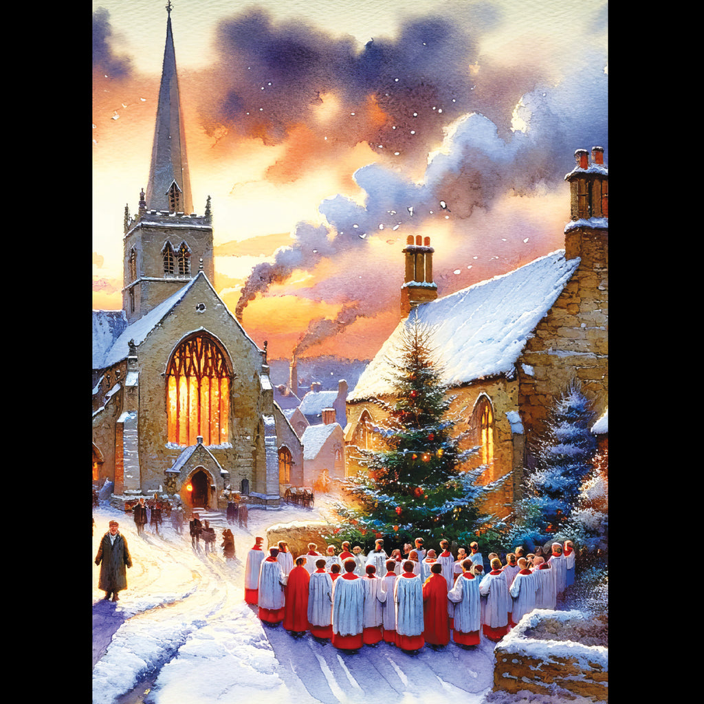 Carols by the Tree - Pack of 5 cards - Ref: kj14e