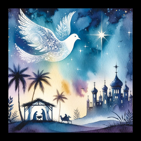 Dove over the Manger - Pack of 5 cards - Ref: kj22c