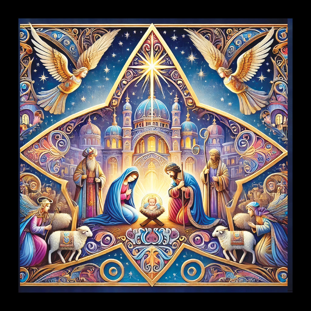 Colourful Nativity - Pack of 5 cards - Ref: kl01c